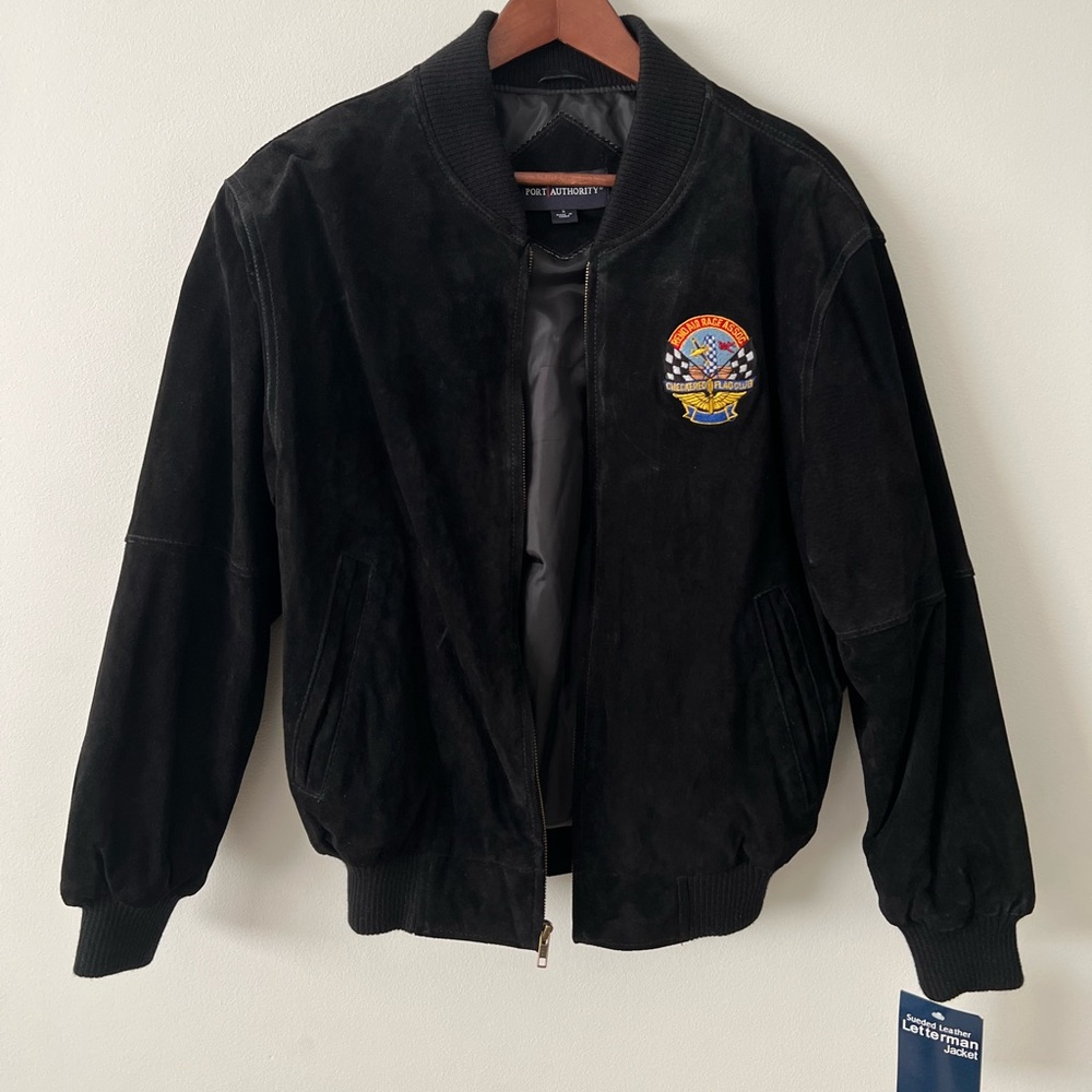 Vintage suede leather Port Authority letterman jacket